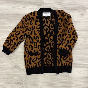 Old Navy Leopard-Pattern Open Cardigan - Black & Brown